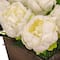 10&#x22; White Peony Flowers In Wood Box